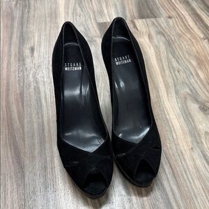 Stuart Weitzman Classic Black Suede Heels